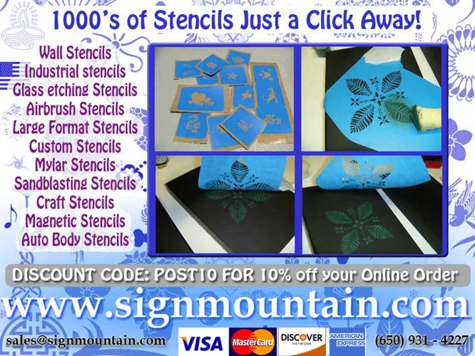 1000's of Stencils, Custom Stencils Too