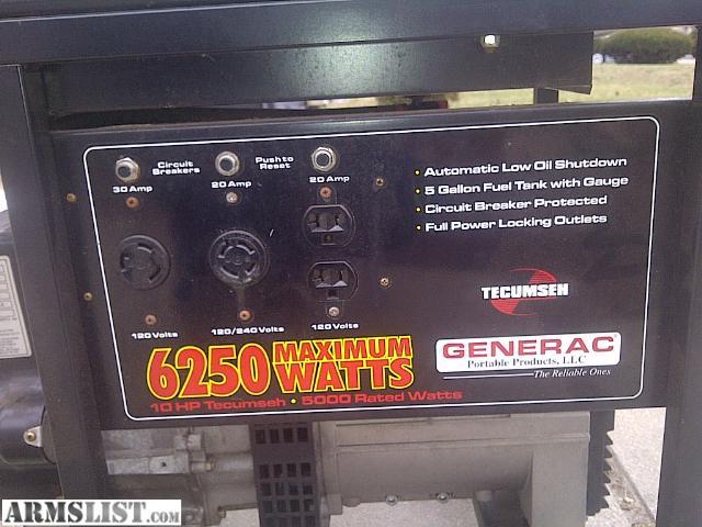 10HP generac genorator 5000 rated watts like new