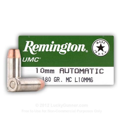 10mm Auto - 180 gr MC- Remington UMC- 50 Rounds