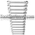 12 Piece Metric Dual Ratcheting Open End