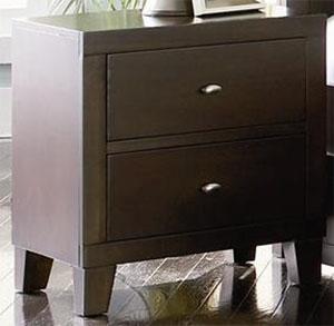 $149.99, Deep Brown Finish Contemporary 2 Drawer Night Stand