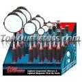 15 Piece LED Lighted Inspection Mirror and LED Lighted Pick Up Tool Display