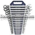 16 Piece Metric Reversible Combination Ratcheting GearWrench Set