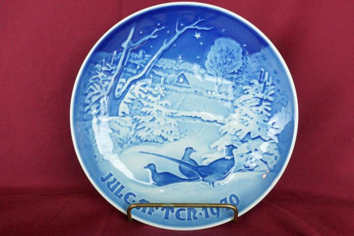 $17.50, Bing Grondahl B & G Pheasants in the Snow Christmas Collector Plate 1970
