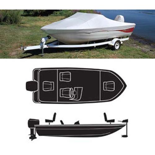 $183.99, CARVER 77218PII-10 - Carver O/B Wide Bass Boat Style Cover Poly-Guard - Grey -