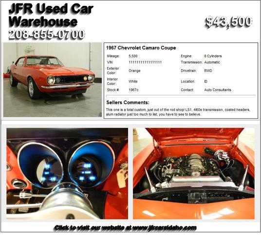 1967 Chevrolet Camaro Coupe - Needs New Owner