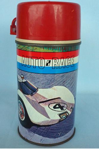 1967 King-Seeley Auto Race Thermos Bottle With Stopper & Cup