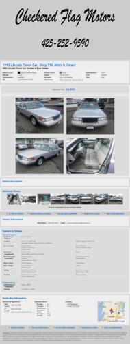 1992 Lincoln Town Car Only 75K Miles & Clean!