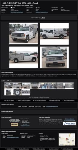 1993 Chevrolet C/K 3500 Utility Truck Texas Carco
