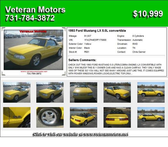 1993 Ford Mustang LX 5.0L convertible - Stop Looking and Buy Me