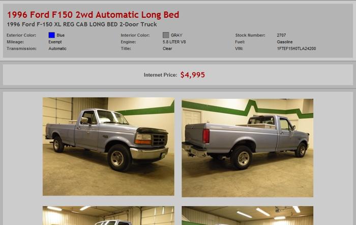 1996 Ford F150 2Wd Automatic Long Bed