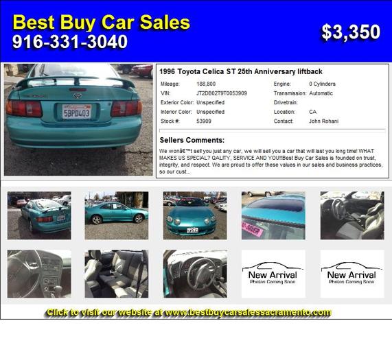 1996 Toyota Celica ST 25th Anniversary liftback - Your Search Stops Here