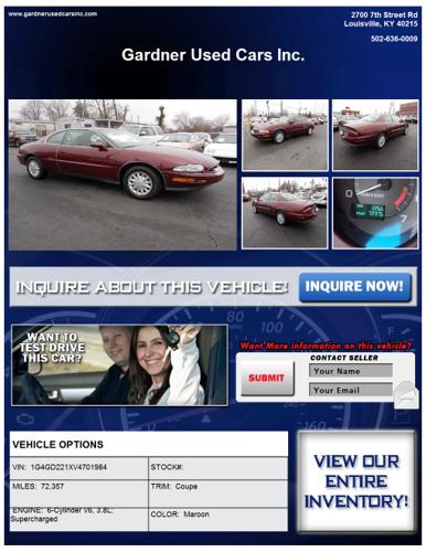 ??1997 Buick Riviera 72357 miles Maroon??