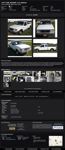 1997 Ford Ranger 3.0L Manual Texas Carco