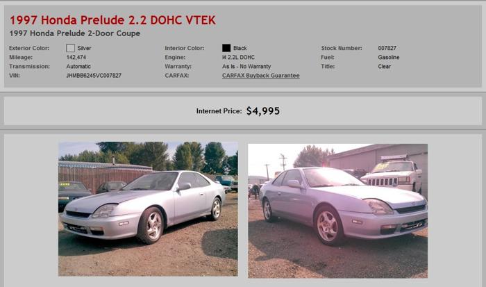 1997 Honda Prelude 2.2 DOHC Vtek X