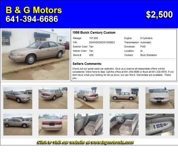 1998 Buick Century Custom - Your Search is Over