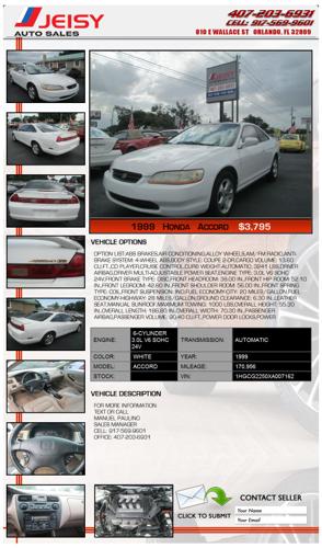 1999 Honda Accord V6 Fast & E-z Financing available for everyone!!!