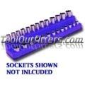 1/4in. Drive Shallow / Deep Neon Blue Socket Holder 4-14mm