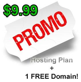 ** $1/month! hosting + FREE domain for a year! **