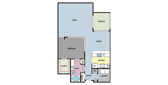 1br Towson Promenade Apartment Community Model: Plan F (A1I) Ph. 866-487-5709