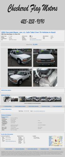 2000 Chevrolet Blazer 4X4 Ls CaH Talks! Over 75+Vehicles In Stock!