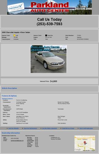 2000 Chevrolet Impala Guaranteed Approval