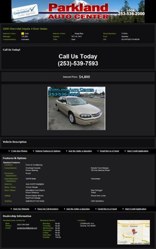 2000 Chevrolet Impala Huge Discounts