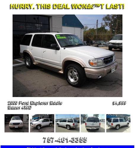 2000 Ford Explorer Eddie Bauer 4WD - Must Sell