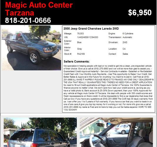 2000 Jeep Grand Cherokee Laredo 2WD - Wont Last at this Price