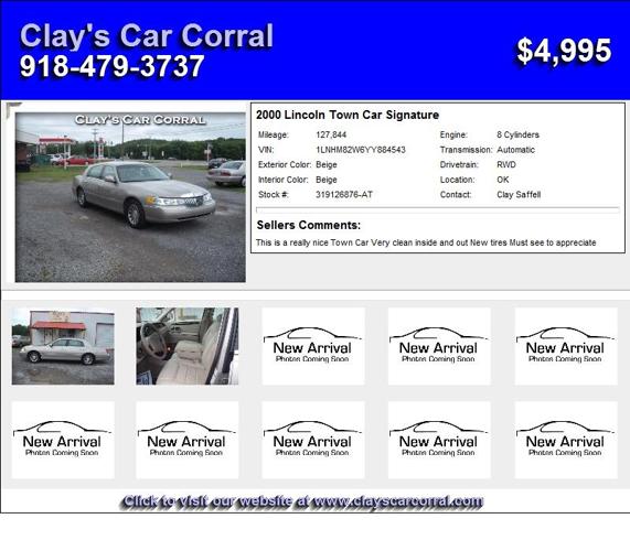 2000 Lincoln Town Car Signature - Hurry Wont Last Long