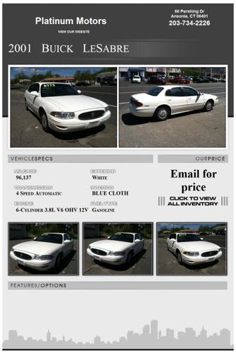 >>2001 Buick LeSabre White 6-Cylinder>>
