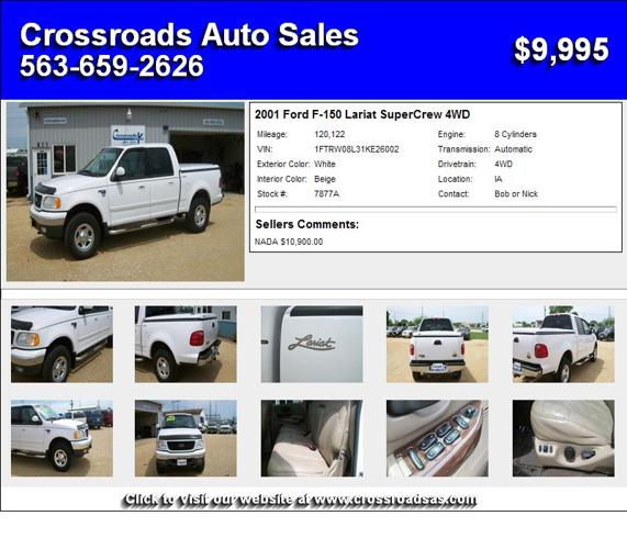 2001 Ford F-150 Lariat SuperCrew 4WD - New Home Needed