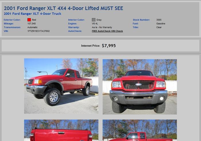 2001 Ford Ranger Xlt 4X4 4-Door Lifted Must See All Credit Types Accepted