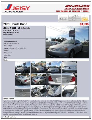 2001 Honda Civic Lx Great Cars Guaranteed Apporval for everyone!!!