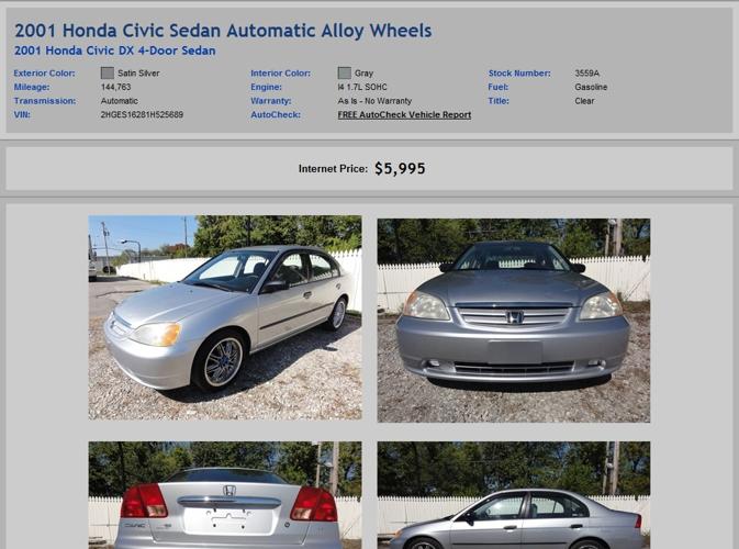 2001 Honda Civic Sedan Automatic Alloy Wheels All Credit Types Accepted