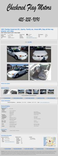 2001 Pontiac Grand AM Se1 Sporty Family Car Great Mpg Easy All The Way Around Let's Deal