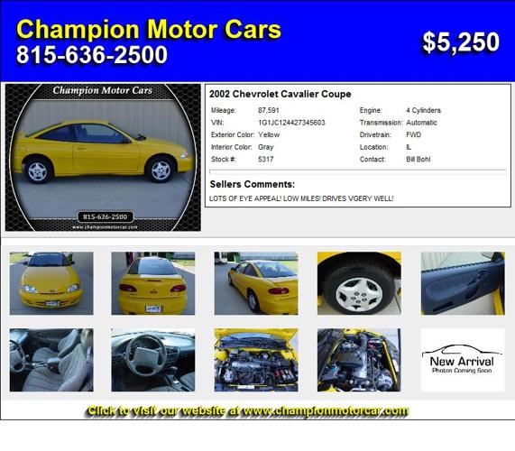 2002 Chevrolet Cavalier Coupe - Buy Me