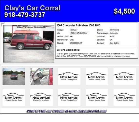 2002 Chevrolet Suburban 1500 2WD - Call Now