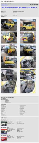 2002 chevrolet tracker zr2 7735 yellow