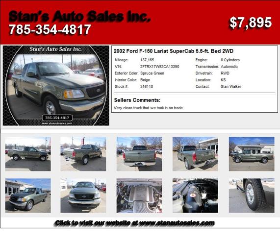 2002 Ford F-150 Lariat SuperCab 5.5-ft. Bed 2WD - Stop Shopping and Buy Me
