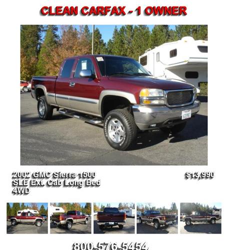 2002 GMC Sierra 1500 SLE Ext. Cab Long Bed 4WD - Call Now 800-576-5454