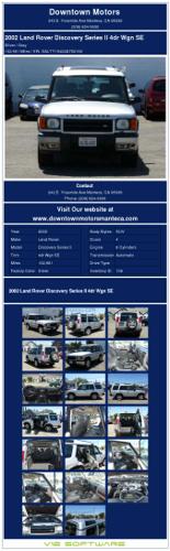 2002 Land Rover Series II SE  ;Discovery  ;tF SUV