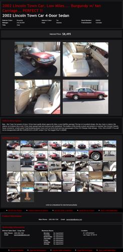 2002 Lincoln Town Car Low Miles.... Burgundy W/ Tan Carriage... Perfect !! Like New
