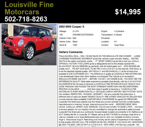 2002 MINI Cooper S - Your Search Stops Here