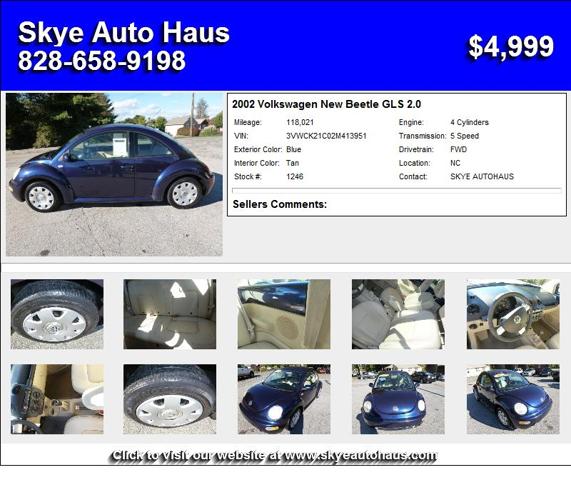 2002 Volkswagen New Beetle GLS 2.0 - Used Cars Priced Right