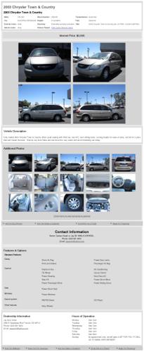 2003 Chrysler Town & Country 4dr Lxi Fwd / Clean Carfax /
