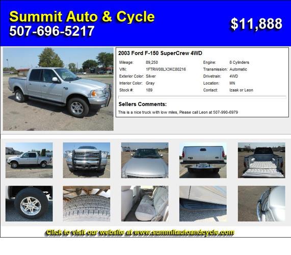 2003 Ford F-150 SuperCrew 4WD - Hurry In Today