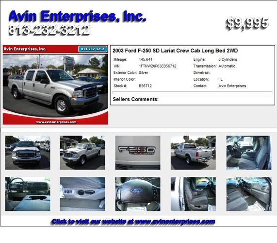 2003 Ford F-250 SD Lariat Crew Cab Long Bed 2WD - Satisfaction Guaranteed