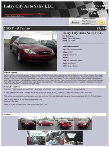 2003 Ford Taurus SEL Deluxe - 86000 miles - Loaded - (( FREE Warranty ))