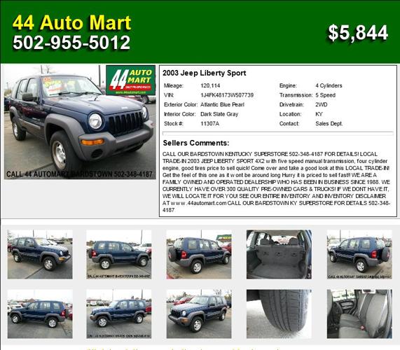 2003 Jeep Liberty Sport - Must Liquidate